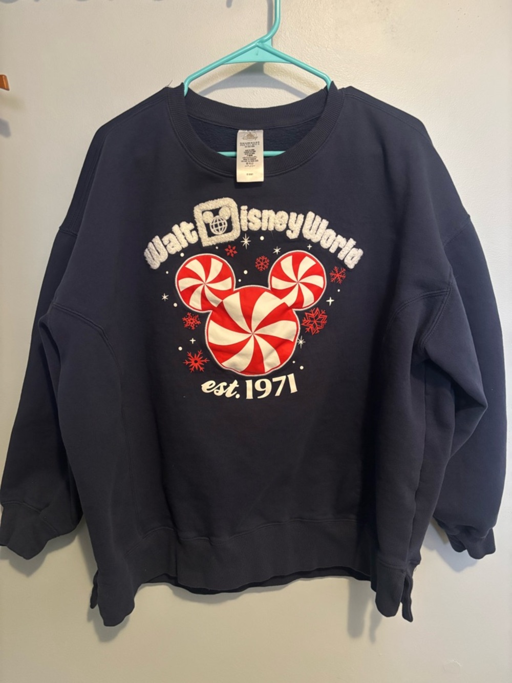 Disney Navy and White Mickey Graphic Sweatshirt
